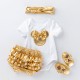 Minnie Mouse White/Black with Gold Baby Set