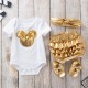 Minnie Mouse White/Black with Gold Baby Set