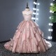 Sparkling Pink Feather Princess Dress