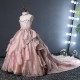 Sparkling Pink Feather Princess Dress