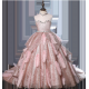 Sparkling Pink Feather Princess Dress