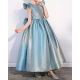 Shinny Blue Bow Princess Dress