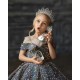 Sparkling Silver Ball Dress for Girls