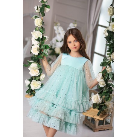 Turquoise Star Birthday Dress