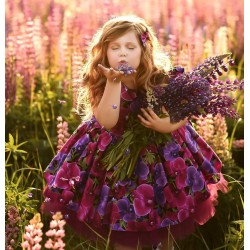Dark Purple & Pink Orchids Birthday Dress