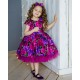 Dark Purple & Pink Orchids Birthday Dress