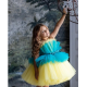 Yellow with Blue Birthday Dress