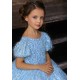 Sparkling Light Blue/ Blush Birthday Dress