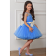 Blue with Gold Ribbon Birthday Dress