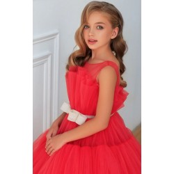 Red with Gold Ribbon Birthday Dress