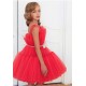 Red with Gold Ribbon Birthday Dress