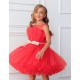 Red with Gold Ribbon Birthday Dress