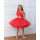 Red with Gold Ribbon Birthday Dress