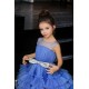 Azure Blue with Gold Ribbon Birthday Dress