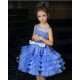 Azure Blue with Gold Ribbon Birthday Dress