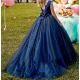 Sparkling Royal Blue Ball Princess Dress