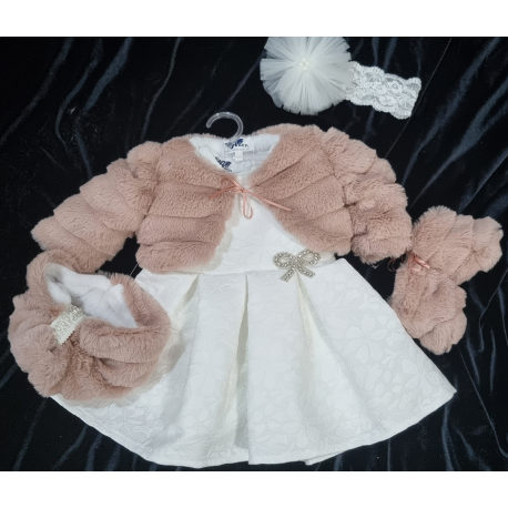 Dusty Pink Baby Set with Bolero