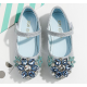 Blue Snowflake Flat Shoes