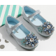 Blue Snowflake Flat Shoes