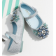 Blue Snowflake Flat Shoes