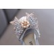 Crystal Bow with Pearl Flower Shoes for Girls