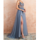 Blush with Light Lavender/ Steel Blue Party Dress