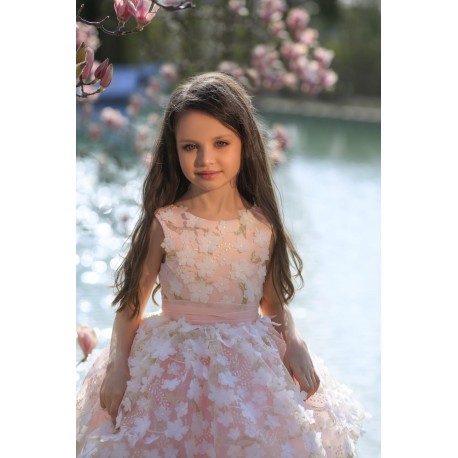 Peach Flower Birthday Dress