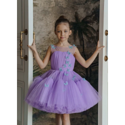 Purple with Blue Butterflies Birthday Dress