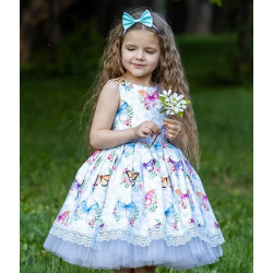 Rainbow Butterfly Girl Birthday Dress