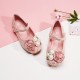 Elegant Closed Rose Pearl Shoes for Girls