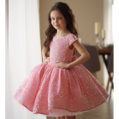 Sparkling Pink Sequins Birthday Dress