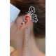 Crystal Butterfly Long Chains Ear Clips For Girls