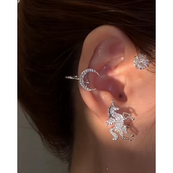 Crystal Unicorn Shape Ear Clips for Girls