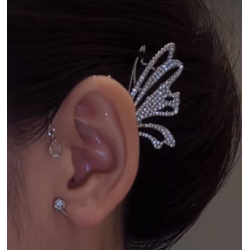 Crystal Fairy Wings Shape Ear Clips for Girls
