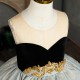 Unique Gold Leaves  Dress Design with Black Top