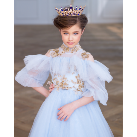 Blue with Gold Princess Dress