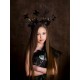 Black Twig Tiara With Flowers and Butterflies