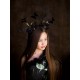 Black Twig Tiara With Flowers and Butterflies