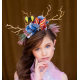 Rainbow Twig Tiara With Flowers and Butterflies