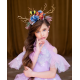 Rainbow Twig Tiara With Flowers and Butterflies