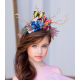Rainbow Twig Tiara With Flowers and Butterflies