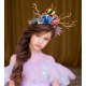 Rainbow Twig Tiara With Flowers and Butterflies