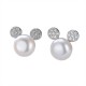 Minnie Mouse Silver Pearl Earrings
