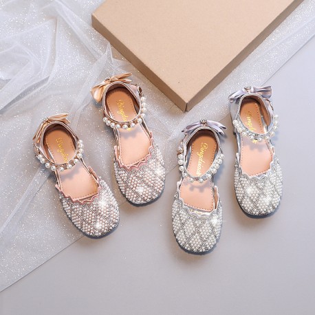 Pearls Flat Shoes for Girls