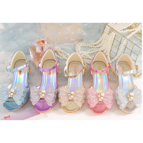 Open Pearl Butterfly Shoes for Girls