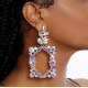 Iridescent Square Party Earrings