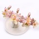 Peach Bloom Flower Set Tiara + 2 Hair Pins