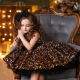 Gold Sequins with Black Velvet Birthday Dress