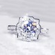 Luxury Women's Ring  Moissanite 1 Carat Diamond Geometric Shape