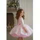 Sparkling Long Sleeves Pink Birthday Dress